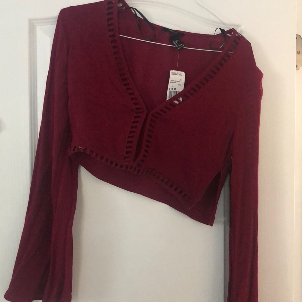 Maroon bell sleeve top